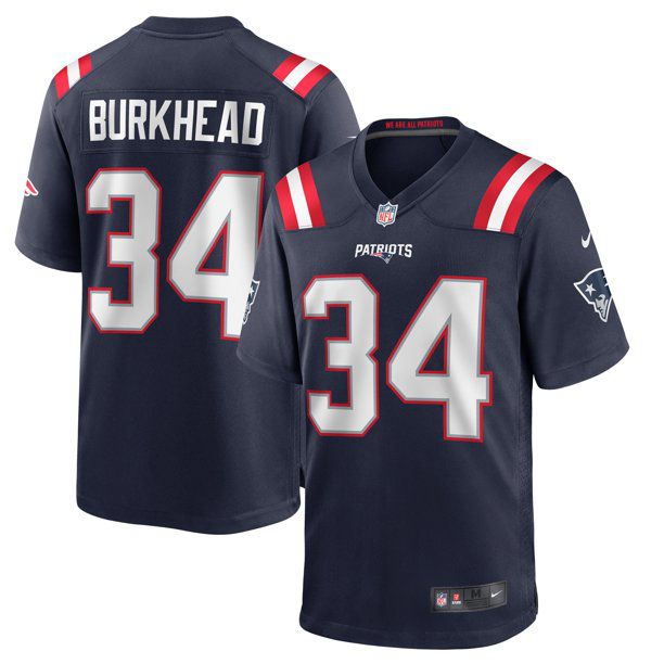 Men New England Patriots #34 Rex Burkhead Nike Navy Game NFL Jersey